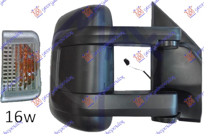 ΚΑΘΡΕΦΤΗΣ ΜΗΧΑΝΙΚΟΣ ΧΕΙΡΟΚΙΝΗΤΟΣ ΜΑΚΡΥΣ (ΜΕ ΦΛΑΣ) (ΜΕ ΦΩΣ ΟΓΚΟΥ 16W) (CONVEX GLASS) ΔΕΞ