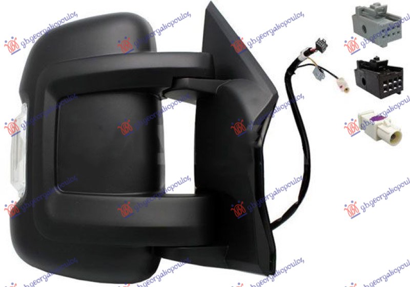 ΚΑΘΡΕΦΤΗΣ ΗΛΕΚΤΡΙΚΟΣ ΘΕΡΜΑΙΝΟΜΕΝΟΣ (ΚΟΝΤΟ ΜΠΡΑΤΣΟ) ΗΛΕΚΤΡΙΚΑ ΑΝΑΚΛΙΝΟΜΕΝΟΣ (ΜΕ ΦΛΑΣ & ΚΕΡΑΙΑ) (10 PIN) (CONVEX GLASS) ΔΕΞ