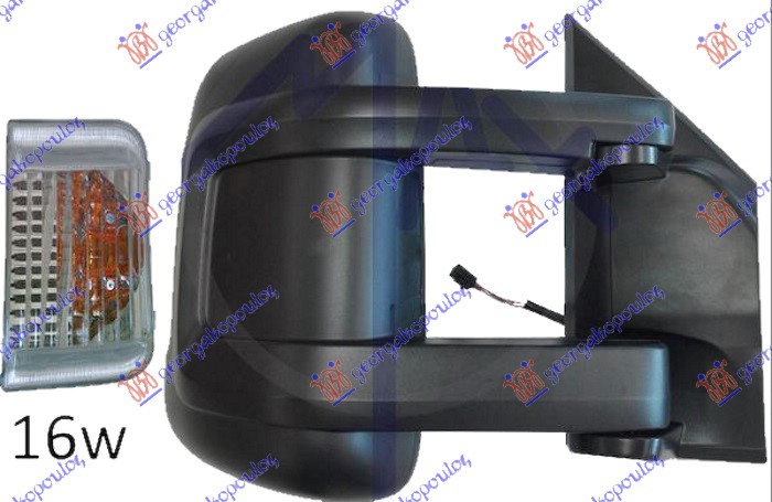 ΚΑΘΡΕΦΤΗΣ ΗΛΕΚΤΡΙΚΟΣ ΘΕΡΜΑΙΝΟΜΕΝΟΣ (ΜΑΚΡΥ ΜΠΡΑΤΣΟ) (ΜΕ ΦΛΑΣ) (ΜΕ ΦΩΣ ΟΓΚΟΥ 16W) (CONVEX GLASS) ΔΕΞ