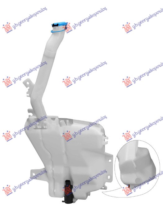 ΔΟΧΕΙΟ ΝΕΡΟΥ ΥΑΛΟΚΑΘΑΡΙΣΤΗΡΩΝ (ΧΩΡΙΣ ΠΙΤΣΙΛΙΣΤΗΡΙΑ ΦΑΝΩΝ) (ΜΕ ΛΑΙΜΟ & ΤΑΠΑ & ΜΟΤΕΡ)