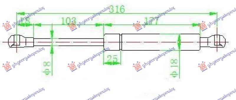 ΑΜΟΡΤΙΣΕΡ ΚΑΠΟ ΕΜΠΡΟΣ CABRIO (316L-380N)
