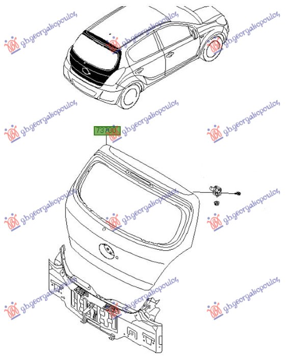 ΠΟΡΤΑ ΠΙΣΩ 5x (ΧΩΡΙΣ ΤΡΥΠΑ ΓΙΑ ΑΦΑΛΟ/ΚΛΕΙΔΙ)