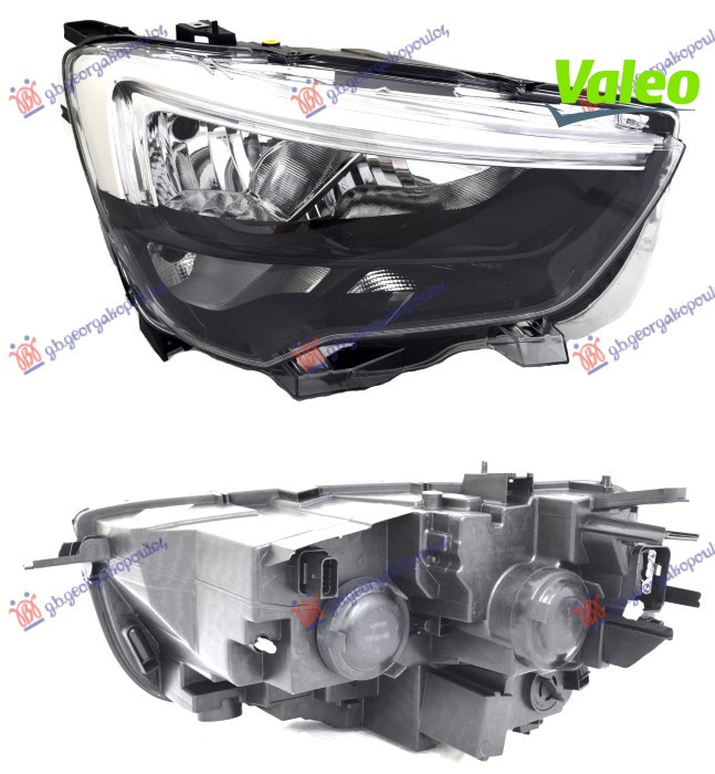 ΦΑΝΟΣ ΕΜΠΡΟΣ ΗΛΕΚΤΡΙΚΟΣ (H7/H1) ΜΕ ΦΩΣ ΗΜΕΡΑΣ LED (VALEO) ΔΕΞ