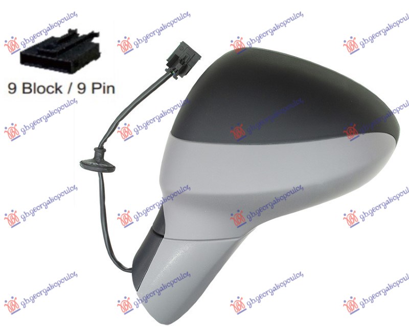 ΚΑΘΡΕΦΤΗΣ ΗΛΕΚΤΡΙΚΟΣ ΘΕΡΜΑΙΝΟΜΕΝΟΣ ΗΛΕΚΤΡΙΚΑ ΑΝΑΚΛΙΝΟΜΕΝΟΣ ΒΑΦΟΜΕΝΟΣ 9 PIN (ΜΕ BLIS) (ASPHERICAL GLASS) ΑΡ