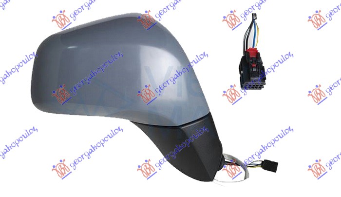 ΚΑΘΡΕΦΤΗΣ ΗΛΕΚΤΡΙΚΟΣ ΘΕΡΜΑΙΝΟΜΕΝΟΣ ΒΑΦΟΜΕΝΟΣ / ΜΑΥΡΗ ΒΑΣΗ (5 PIN) (CONVEX GLASS) ΔΕΞ