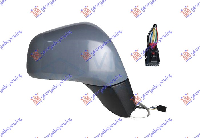 ΚΑΘΡΕΦΤΗΣ ΗΛΕΚΤΡΙΚΟΣ ΘΕΡΜΑΙΝΟΜΕΝΟΣ ΗΛΕΚΤΡΙΚΑ ΑΝΑΚΛΙΝΟΜΕΝΟΣ ΒΑΦΟΜΕΝΟΣ / ΜΑΥΡΗ ΒΑΣΗ (7 PIN) (CONVEX GLASS) ΔΕΞ