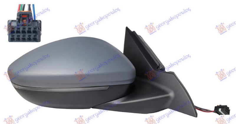 ΚΑΘΡΕΦΤΗΣ ΗΛΕΚΤΡΙΚΟΣ ΘΕΡΜΑΙΝΟΜΕΝΟΣ ΒΑΦΟΜΕΝΟΣ (ΜΕ ΦΛΑΣ & ΑΙΣΘΗΤΗΡΑ) (6+2 PIN) (Α ΠΟΙΟΤΗΤΑ) (CONVEX GLASS) ΔΕΞ