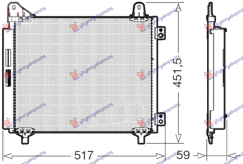 ΨΥΓΕΙΟ A/C 1.2 BENZINH - 1.5 ΠΕΤΡΕΛΑΙΟ (455x363x12)