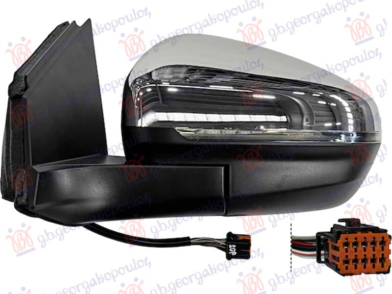 ΚΑΘΡΕΦΤΗΣ ΗΛΕΚΤΡΙΚΟΣ ΘΕΡΜΑΙΝΟΜΕΝΟΣ ΧΡΩΜΙΟ (ΜΕ ΦΛΑΣ) (6PIN) (CONVEX GLASS) ΑΡ