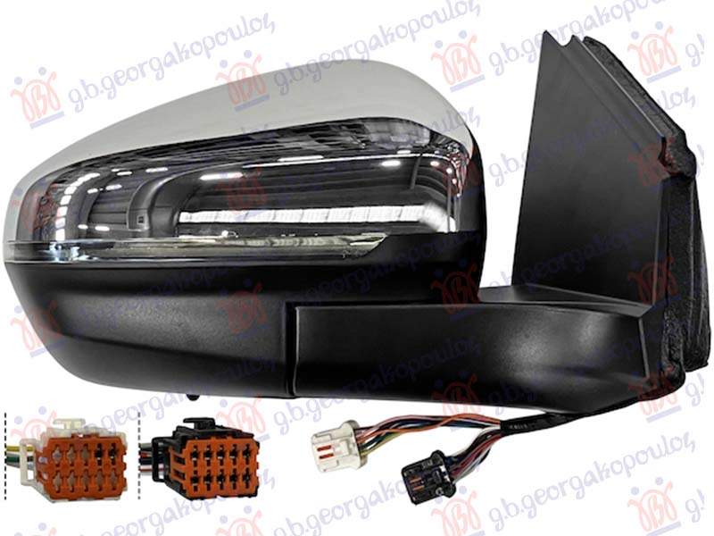 ΚΑΘΡΕΦΤΗΣ ΗΛΕΚΤΡΙΚΟΣ ΘΕΡΜΑΙΝΟΜΕΝΟΣ ΗΛΕΚΤΡΙΚΑ ΑΝΑΚΛΙΝΟΜΕΝΟΣ ΧΡΩΜΙΟ (ΜΕ ΦΛΑΣ & ΦΩΣ ΑΣΦΑΛΕΙΑΣ & ΑΙΣΘΗΤΗΡΑ) (12 PIN) (CONVEX GLASS) ΔΕΞ