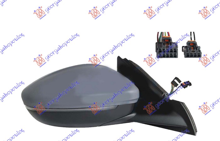 ΚΑΘΡΕΦΤΗΣ ΗΛΕΚΤΡΙΚΟΣ ΘΕΡΜΑΙΝΟΜΕΝΟΣ ΒΑΦΟΜΕΝΟΣ (ΜΕ ΦΛΑΣ LED & ΑΙΣΘΗΤΗΡΑ) (6+4 PIN) (Α ΠΟΙΟΤΗΤΑ) (CONVEX GLASS) ΔΕΞ