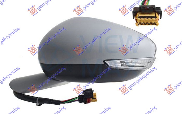 ΚΑΘΡΕΦΤΗΣ ΗΛΕΚΤΡΙΚΟΣ ΘΕΡΜΑΙΝΟΜΕΝΟΣ ΗΛΕΚΤΡΙΚΑ ΑΝΑΚΛΙΝΟΜΕΝΟΣ ΒΑΦΟΜΕΝΟΣ (ΜΕ ΦΛΑΣ LED) (8 PIN) (Α ΠΟΙΟΤΗΤΑ) (CONVEX GLASS) ΑΡ