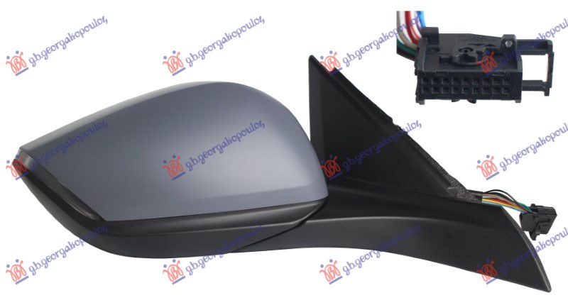 ΚΑΘΡΕΦΤΗΣ ΗΛΕΚΤ. ΘΕΡΜ. ΗΛ.ΑΝΑΚΛ. ΒΑΦΟΜ. (ΜΕ ΦΛΑΣ LED & ΦΩΣ ΑΣΦ. & ΑΙΣΘ.) (18H11P) (Α ΠΟΙΟΤΗΤΑ) (CONVEX GLASS) ΔΕΞ