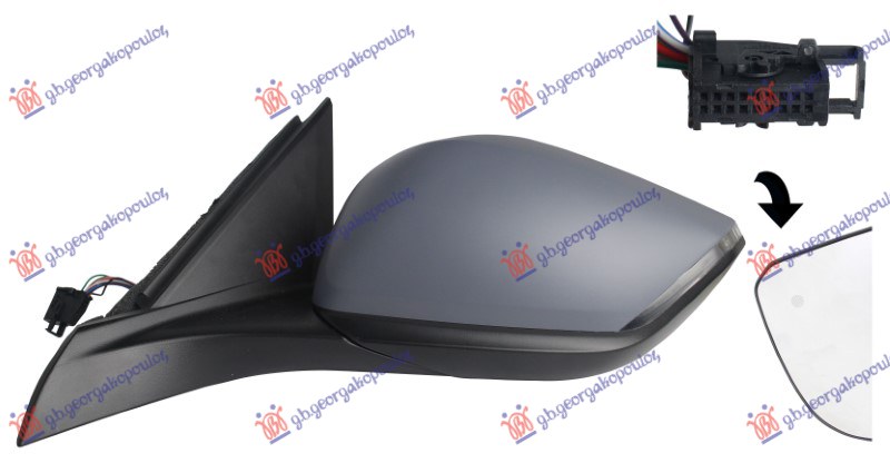 ΚΑΘΡΕΦΤΗΣ ΗΛΕΚΤ. ΘΕΡΜ. ΗΛ.ΑΝΑΚΛ. ΒΑΦΟΜ. (ΜΕ ΦΛΑΣ LED & ΦΩΣ ΑΣΦ. & BLIS) (18H10P) (Α ΠΟΙΟΤΗΤΑ) (CONVEX GLASS) ΑΡ