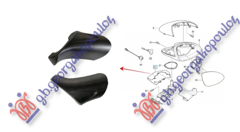 ΚΑΠΑΚΙ ΚΑΘΡΕΦΤΗ ΚΑΤΩ ΒΑΦΟΜΕΝΟ (ΕΜΠΡΟΣ ΚΟΜΜΑΤΙ) ΔΕΞ