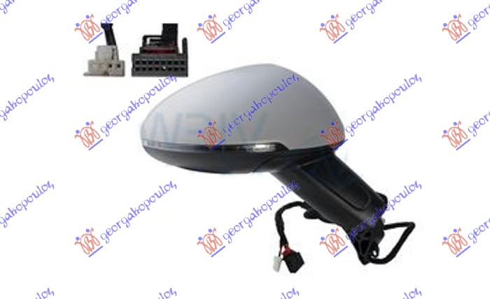 ΚΑΘΡΕΦΤΗΣ (ΚΟΜΠΛΕ) ΗΛΕΚΤΡΙΚΟΣ ΘΕΡΜΑΙΝΟΜΕΝΟΣ ΒΑΦΟΜΕΝΟΣ ΗΛΕΚΤΡΙΚΑ ΑΝΑΚΛΙΝΟΜΕΝΟΣ (ΜΕ ΦΛΑΣ & ΑΥΤΟΜΑΤΗ ΣΚΙΑΣΗ) (CONVEX GLASS) ΔΕΞ