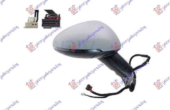 ΚΑΘΡΕΦΤΗΣ (ΚΟΜΠΛΕ) ΗΛΕΚΤΡΙΚΟΣ ΘΕΡΜΑΙΝΟΜΕΝΟΣ ΒΑΦΟΜΕΝΟΣ ΗΛΕΚΤΡΙΚΑ ΑΝΑΚΛΙΝΟΜΕΝΟΣ & ΜΝΗΜΗ (ΜΕ ΦΛΑΣ & ΑΥΤΟΜΑΤΗ ΣΚΙΑΣΗ) (CONVEX GLASS) ΔΕΞ