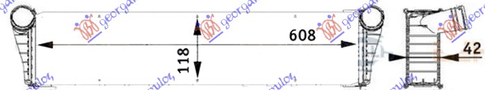 ΨΥΓΕΙΟ 2.9-3.2-3.4 ΒΕΝΖΙΝΗ ΚΕΝΤΡΙΚΟ (610x120x42) (MAHLE BEHR PREMIUM LINE)