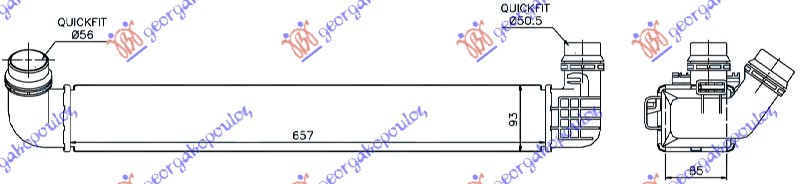 ΨΥΓΕΙΟ INTERCOOLER 1.5DCI (657x93x85)