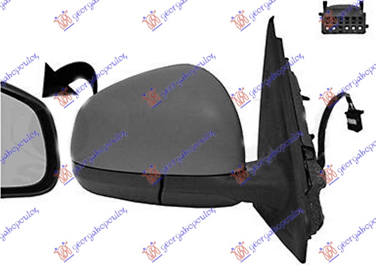 ΚΑΘΡΕΦΤΗΣ ΗΛΕΚΤΡΙΚΟΣ ΘΕΡΜΑΙΝΟΜΕΝΟΣ ΒΑΦΟΜΕΝΟΣ ΜΕ ΑΙΣΘΗΤΗΡΑ (CONVEX GLASS) ΔΕΞ