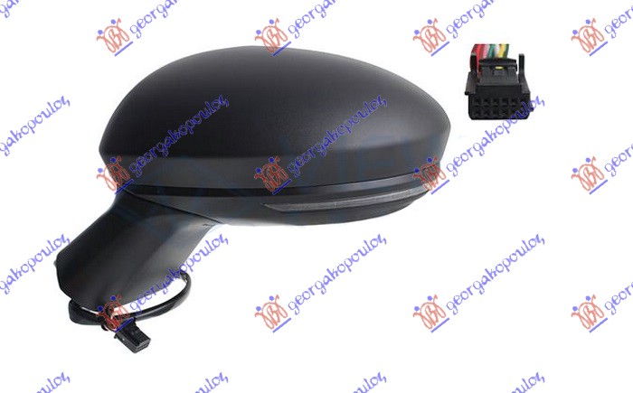 ΚΑΘΡΕΦΤΗΣ ΗΛΕΚΤΡΙΚΟΣ ΘΕΡΜΑΙΝΟΜΕΝΟΣ ΜΑΥΡΟΣ (ΜΕ ΦΛΑΣ) (Α ΠΟΙΟΤΗΤΑ) (7 PIN) (ASHPERICAL GLASS) ΑΡ