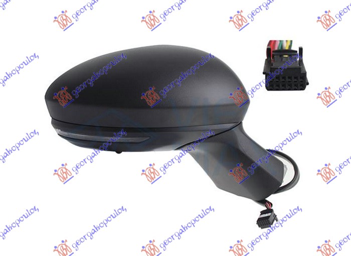 ΚΑΘΡΕΦΤΗΣ ΗΛΕΚΤΡΙΚΟΣ ΘΕΡΜΑΙΝΟΜΕΝΟΣ ΜΑΥΡΟΣ (ΜΕ ΦΛΑΣ & ΑΙΣΘΗΤΗΡΑ) (9 PIN) (CONVEX GLASS) ΔΕΞ