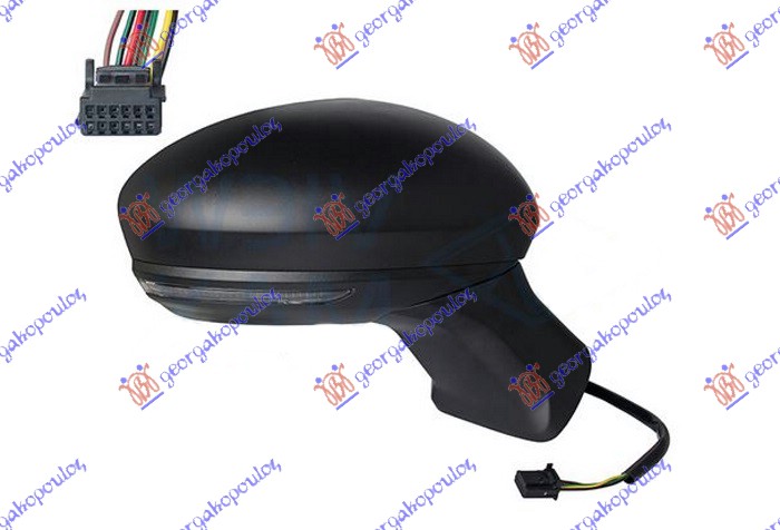 ΚΑΘΡΕΦΤΗΣ ΗΛΕΚΤΡΙΚΟΣ ΘΕΡΜΑΙΝΟΜΕΝΟΣ ΜΑΥΡΟΣ (ΜΕ ΦΛΑΣ & ΑΙΣΘΗΤΗΡΑ) (Α ΠΟΙΟΤΗΤΑ) (9 PIN) (ASHPERICAL GLASS) ΔΕΞ