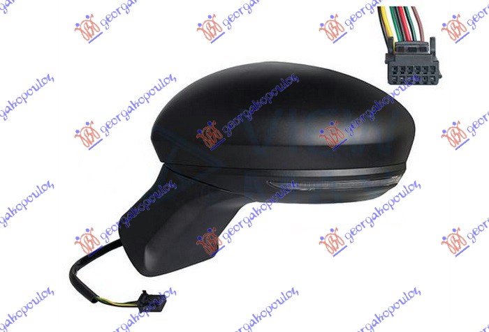 ΚΑΘΡΕΦΤΗΣ ΗΛΕΚΤΡΙΚΟΣ ΘΕΡΜΑΙΝΟΜΕΝΟΣ ΜΑΥΡΟΣ (ΜΕ ΦΛΑΣ) (Α ΠΟΙΟΤΗΤΑ) (7 PIN) (ASHPERICAL GLASS) ΑΡ