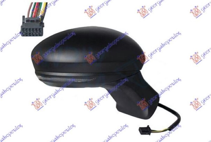 ΚΑΘΡΕΦΤΗΣ ΗΛΕΚΤΡΙΚΟΣ ΘΕΡΜΑΙΝΟΜΕΝΟΣ ΜΑΥΡΟΣ (ΜΕ ΦΛΑΣ & ΑΙΣΘΗΤΗΡΑ) (9 PIN) (ASHPERICAL GLASS) ΔΕΞ