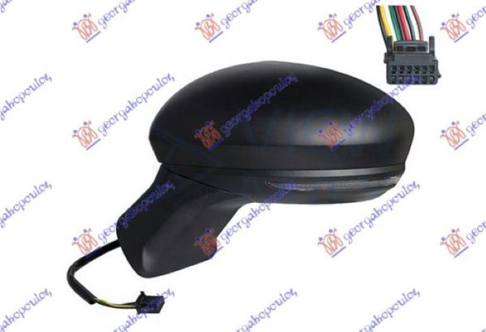 ΚΑΘΡΕΦΤΗΣ ΗΛΕΚΤΡΙΚΟΣ ΘΕΡΜΑΙΝΟΜΕΝΟΣ ΜΑΥΡΟΣ (ΜΕ ΦΛΑΣ) (7 PIN) (ASHPERICAL GLASS) ΑΡ