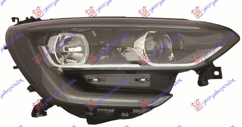 ΦΑΝΟΣ ΕΜΠΡΟΣ ΗΛΕΚΤΡΙΚΟΣ (Η7/Η7) ΜΑΥΡΟ ΜΕ ΦΩΣ ΗΜΕΡΑΣ LED ΤΑΙΝΙΑ (DEPO) ΔΕΞ