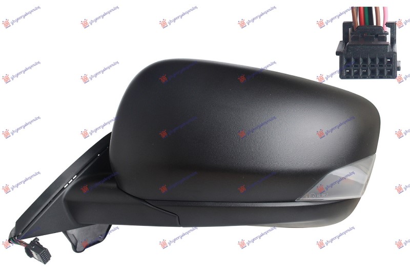 ΚΑΘΡΕΦΤΗΣ ΗΛΕΚΤΡΙΚΟΣ ΘΕΡΜΑΙΝΟΜΕΝΟΣ ΜΑΥΡΟΣ (ΜΕ ΦΛΑΣ & ΑΙΣΘΗΤΗΡΑ) (9PΙΝ) (Α ΠΟΙΟΤΗΤΑ) (ASPHERICAL GLASS) ΔΕΞ