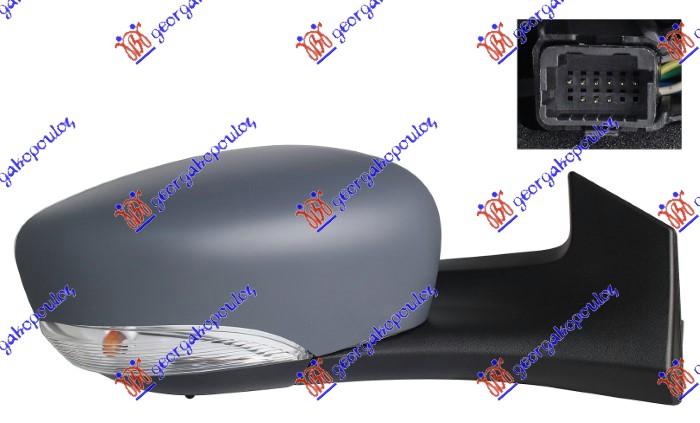 ΚΑΘΡΕΦΤΗΣ ΗΛΕΚΤΡΙΚΟΣ ΘΕΡΜΑΙΝΟΜΕΝΟΣ ΒΑΦΟΜΕΝΟΣ (ΜΕ ΦΛΑΣ & ΑΙΣΘΗΤΗΡΑ) 9 PIN (Α ΠΟΙΟΤΗΤΑ) (CONVEX GLASS) ΔΕΞ