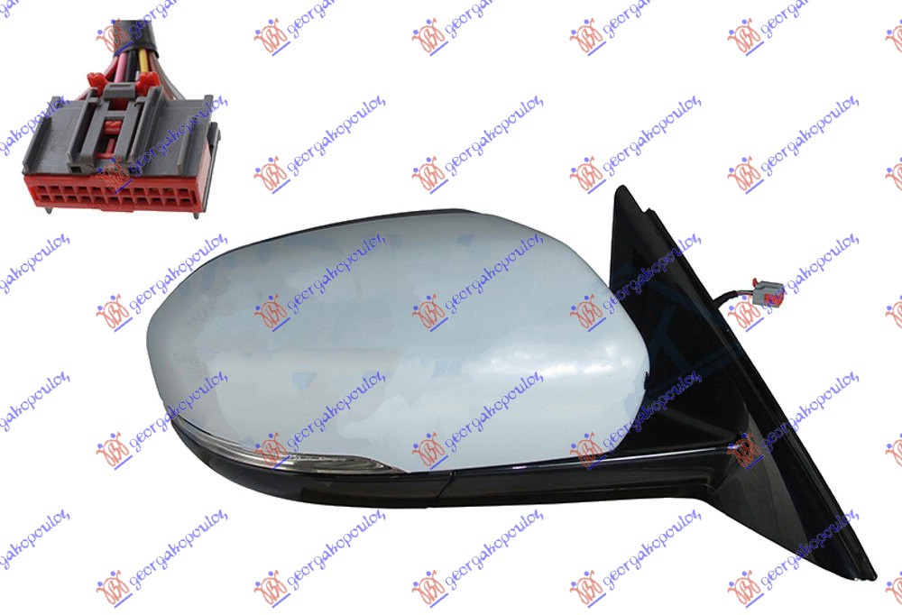 ΚΑΘΡΕΦΤΗΣ ΗΛΕΚΤΡΙΚΟΣ ΘΕΡΜΑΙΝΟΜΕΝΟΣ ΗΛΕΚΤΡΙΚΑ ΑΝΑΚΛΙΝΟΜΕΝΟΣ ΒΑΦΟΜΕΝΟΣ (ΜΕ ΦΛΑΣ & ΦΩΣ ΑΣΦΑΛΕΙΑΣ) (Α ΠΟΙΟΤΗΤΑ) 8 PIN (CONVEX GLASS) ΔΕΞ