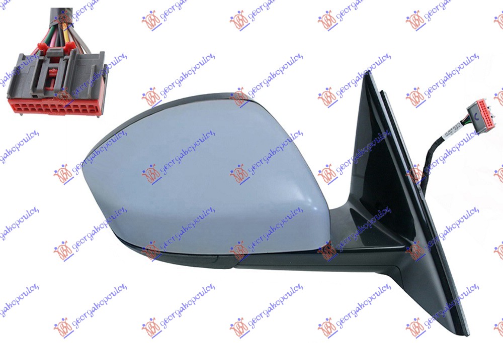 ΚΑΘΡΕΦΤΗΣ ΗΛΕΚΤ. ΘΕΡΜ. ΗΛ.ΑΝΑΚΛ. ΒΑΦΟΜ. ΜΕ ΜΝΗΜΗ (ΜΕ ΦΛΑΣ & ΦΩΣ ΑΣΦΑΛ.) (12 PIN) (Α ΠΟΙΟΤΗΤΑ) (CONVEX GLASS) ΔΕΞ