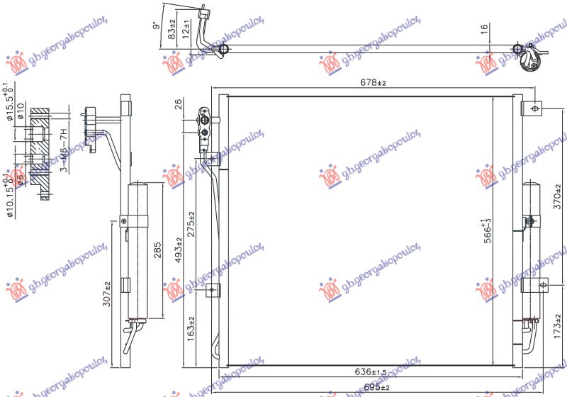 ΨΥΓΕΙΟ A/C 3.0-5.0 ΒΕΝΖΙΝΗ (637x570x16)