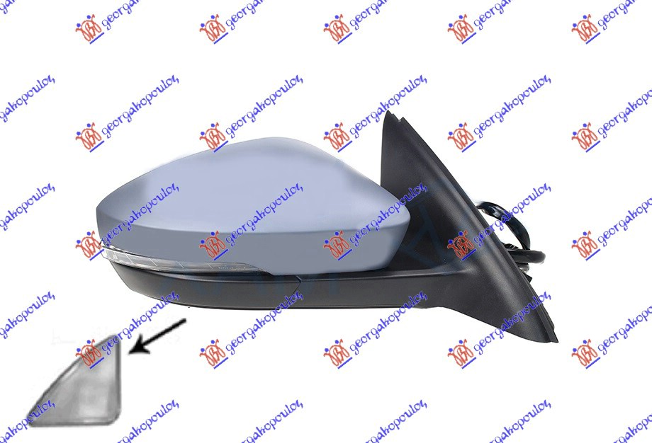 ΚΑΘΡΕΦΤΗΣ ΗΛΕΚΤΡΙΚΟΣ ΘΕΡΜΑΙΝΟΜΕΝΟΣ ΗΛΕΚΤΡΙΚΑ ΑΝΑΚΛΙΝΟΜΕΝΟΣ ΜΕ ΜΝΗΜΗ ΒΑΦΟΜΕΝΟΣ (ΜΕ ΦΛΑΣ & ΦΩΣ ΑΣΦΑΛΕΙΑΣ) (15 PIN) (CONVEX GLASS) ΔΕΞ