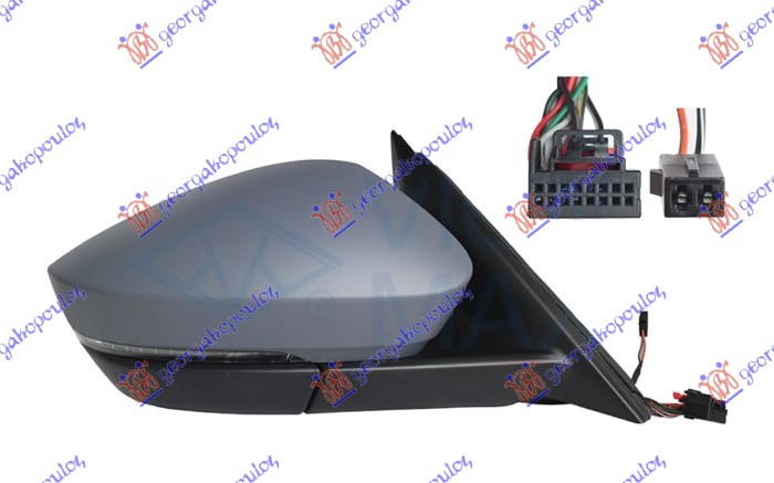 ΚΑΘΡΕΦΤΗΣ ΗΛΕΚΤ. ΘΕΡΜΑΙΝ. ΗΛ.ΑΝΑΚΛ. ΒΑΦΟΜ. (ΜΕ ΚΑΛΩΔΙΟ ΑΥΤ.ΣΚΙΑΣΗ) (ΜΕ ΦΛΑΣ & SIDE ASSIST) (10+2pin) (Α ΠΟΙΟΤΗΤΑ) (CONVEX GLASS) ΔΕΞ