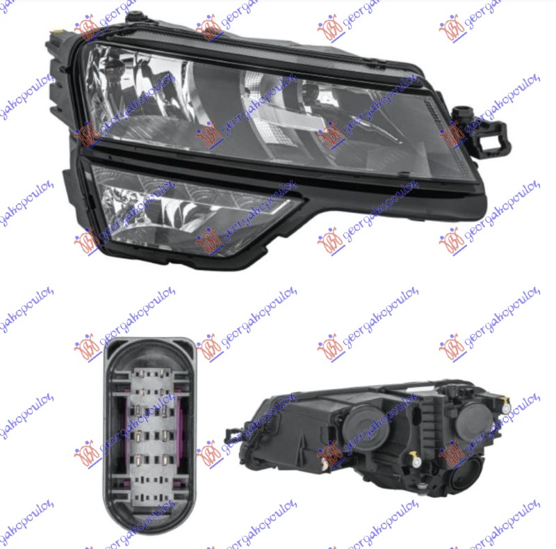 ΦΑΝΟΣ ΕΜΠΡΟΣ ΗΛΕΚΤΡΙΚΟΣ (H7/Η1) ΜΕ ΦΩΣ ΗΜΕΡΑΣ LED (Ε) (DEPO) ΔΕΞ