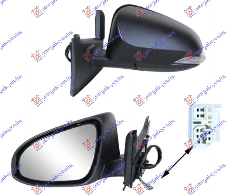 ΚΑΘΡΕΦΤΗΣ ΗΛΕΚΤΡΙΚΟΣ ΘΕΡΜΑΙΝΟΜΕΝΟΣ ΗΛΕΚΤΡΙΚΑ ΑΝΑΚΛΙΝΟΜΕΝΟΣ ΒΑΦΟΜΕΝΟΣ (ΜΕ ΦΛΑΣ) (Α ΠΟΙΟΤΗΤΑ) (CONVEX GLASS) ΑΡ