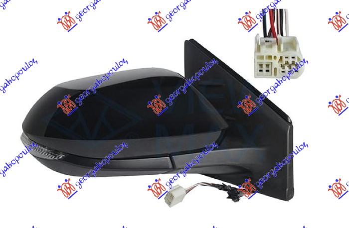 ΚΑΘΡΕΦΤΗΣ ΗΛΕΚΤΡΙΚΟΣ ΘΕΡΜΑΙΝΟΜΕΝΟΣ ΒΑΦΟΜΕΝΟΣ (ΜΕ ΦΛΑΣ) (6 PIN) (Α ΠΟΙΟΤΗΤΑ) (CONVEX GLASS) ΔΕΞ