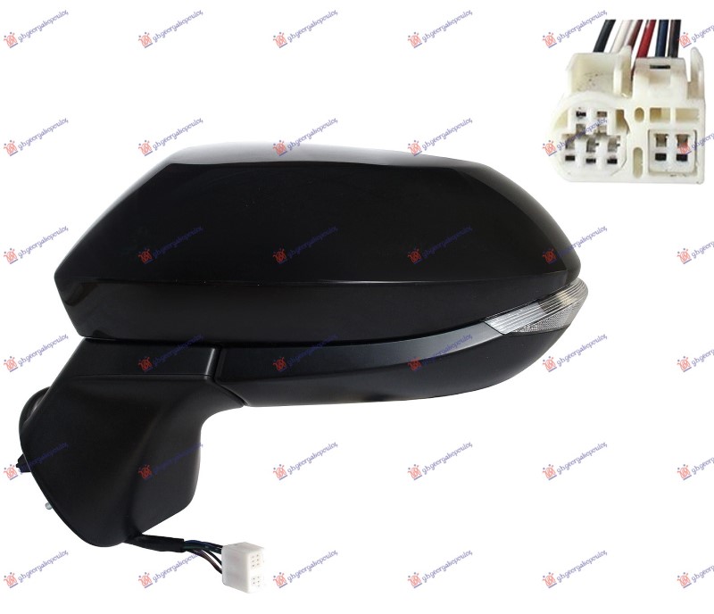 ΚΑΘΡΕΦΤΗΣ ΗΛΕΚΤΡΙΚΟΣ ΘΕΡΜΑΙΝΟΜΕΝΟΣ ΒΑΦΟΜΕΝΟΣ (ΜΕ ΦΛΑΣ LED) (6 PIN) (Α ΠΟΙΟΤΗΤΑ) (CONVEX GLASS) ΑΡ