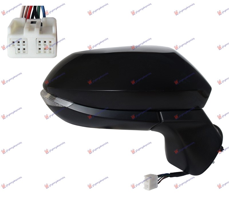 ΚΑΘΡΕΦΤΗΣ ΗΛΕΚΤΡΙΚΟΣ ΘΕΡΜΑΙΝΟΜΕΝΟΣ ΗΛΕΚΤΡΙΚΑ ΑΝΑΚΛΙΝΟΜΕΝΟΣ ΒΑΦΟΜΕΝΟΣ (ΜΕ ΦΛΑΣ LED) (8 PIN) (Α ΠΟΙΟΤΗΤΑ) (CONVEX GLASS) ΔΕΞ