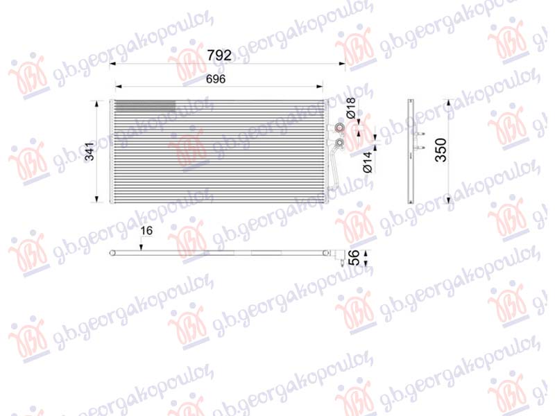 ΨΥΓΕΙΟ A/C ΗΛΕΚΤΡΙΚΟ (700x340x16) (MAHLE BEHR PREMIUM LINE)