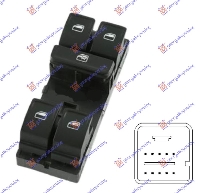 ΔΙΑΚΟΠΤΗΣ ΠΑΡΑΘΥΡΟΥ ΕΜΠΡΟΣ (Τετραπλός) (10pin) ΑΡ