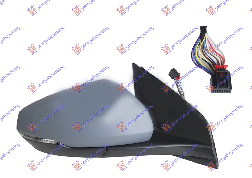 ΚΑΘΡΕΦΤΗΣ ΗΛΕΚΤΡΙΚΟΣ ΘΕΡΜΑΙΝΟΜΕΝΟΣ ΗΛΕΚΤΡΙΚΑ ΑΝΑΚΛΙΝΟΜΕΝΟΣ ΒΑΦΟΜΕΝΟΣ ΜΕ ΜΝΗΜΗ (ΜΕ ΦΛΑΣ) 12 PIN (CONVEX GLASS) ΔΕΞ