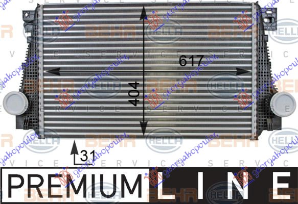 ΨΥΓΕΙΟ INTERCOOLER 2.0 ΠΕΤΡΕΛΑΙΟ (620x400x31) (ΠΑΡΟΧΕΣ Φ62) (MAHLE BEHR PREMIUM LINE)