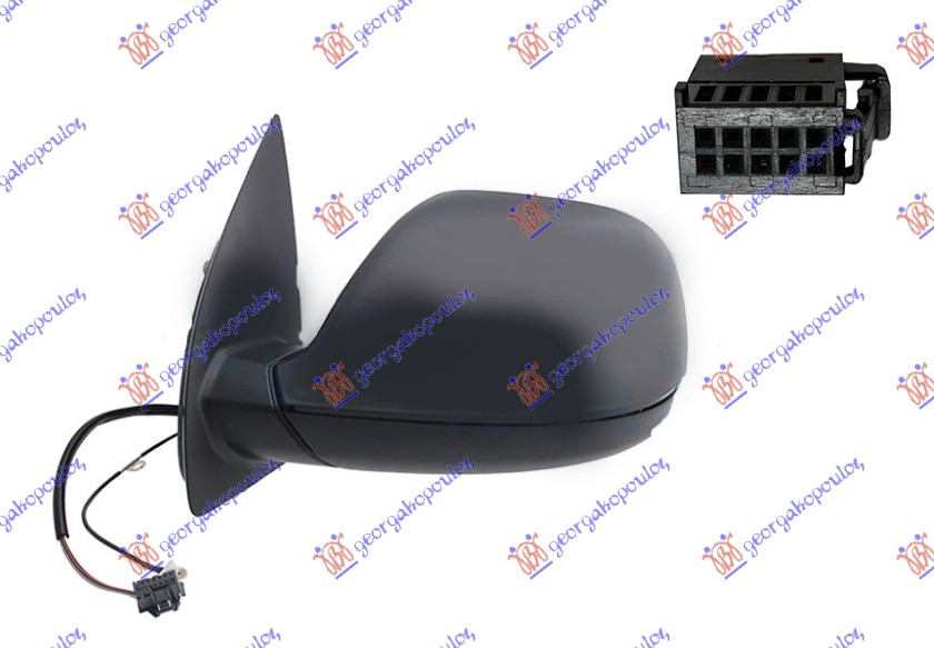 ΚΑΘΡΕΦΤΗΣ ΗΛΕΚΤΡ. ΘΕΡΜΑΙΝ. ΗΛ. ΑΝΑΚΛ. ΒΑΦΟΜ. (ΜΑΥΡΗ ΒΑΣΗ) (W/Radio Antenna System) (CONVEX GLASS) (Α ΠΟΙΟΤΗΤΑ) ΔΕΞ