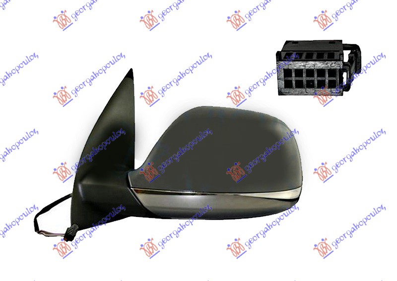 ΚΑΘΡΕΦΤΗΣ ΗΛΕΚΤΡ. ΘΕΡΜΑΙΝ. ΗΛ. ΑΝΑΚΛ. ΒΑΦΟΜ. (ΧΡΩΜΙΟ ΒΑΣΗ) (ΜΕ ΚΕΡΑΙΑ) (7+1 PIN) (CONVEX GLASS) (Α ΠΟΙΟΤΗΤΑ) ΔΕΞ