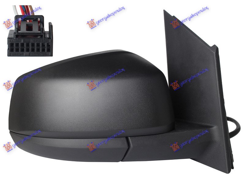 ΚΑΘΡΕΦΤΗΣ ΗΛΕΚΤΡΙΚΟΣ ΘΕΡΜΑΙΝΟΜΕΝΟΣ ΗΛΕΚΤΡΙΚΑ ΑΝΑΚΛΙΝΟΜΕΝΟΣ ΜΑΥΡΟΣ (7 PIN) (CONVEX GLASS) ΔΕΞ